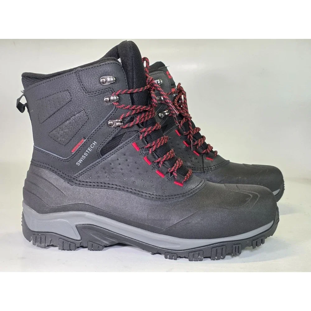 Swiss Tech Men's Hiking Boots Size 13 Leather Shell 200G Waterproof Winter Shoes